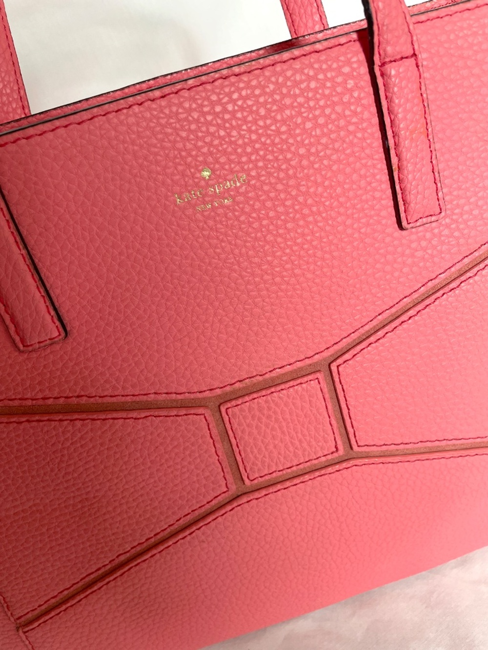 Kate Spade Pink Leather Tote Bow 12” - Picture 6 of 14